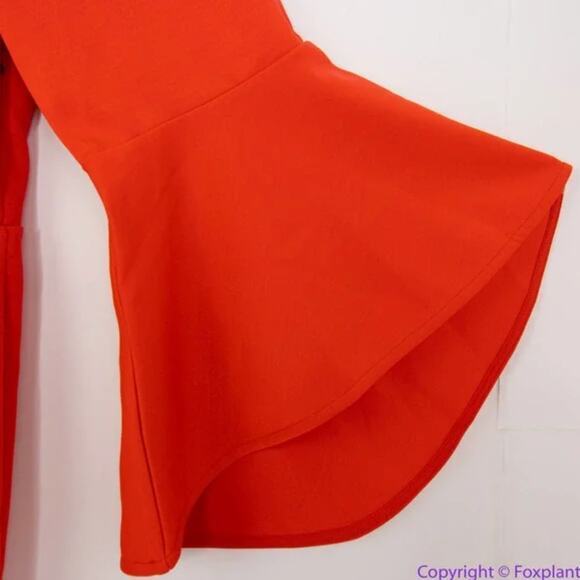 NEW Eloquii red scuba dress flare sleeves in red, size 18 - Picture 8 of 15